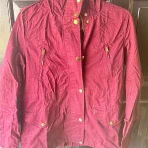 Love Tree Burgundy Utility Jacket with Gold Accents